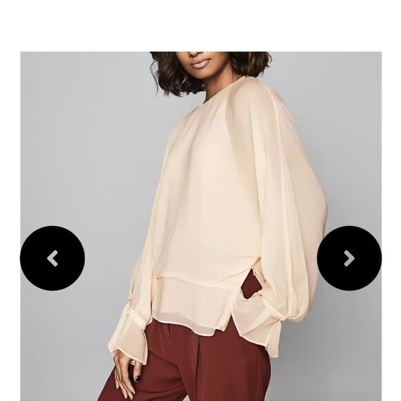 Reiss eboni layered long sleeve top - Picture 7 of 8